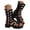 Black, variant on Gladiator Platform Sandals for Women Open Toe Strappy Dressy Summer Shoes Cutout Ankle Boots with Back Zipper (Black,7)