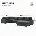 thumbnail image 4 of Modern U Shaped Chenille Sectional Sofa 128*67" with Storage & Charging, 4 of 26
