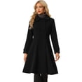 thumbnail image 1 of Abrigo Vintage de Invierno para Mujer Abrigo Largo con Doble Botonadura Negro XL, 1 of 5