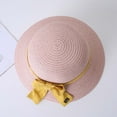 thumbnail image 5 of Baby Toddler Girls Straw Hat with Bowknot Summer Beach Hat Sun Protection Hat, 5 of 5