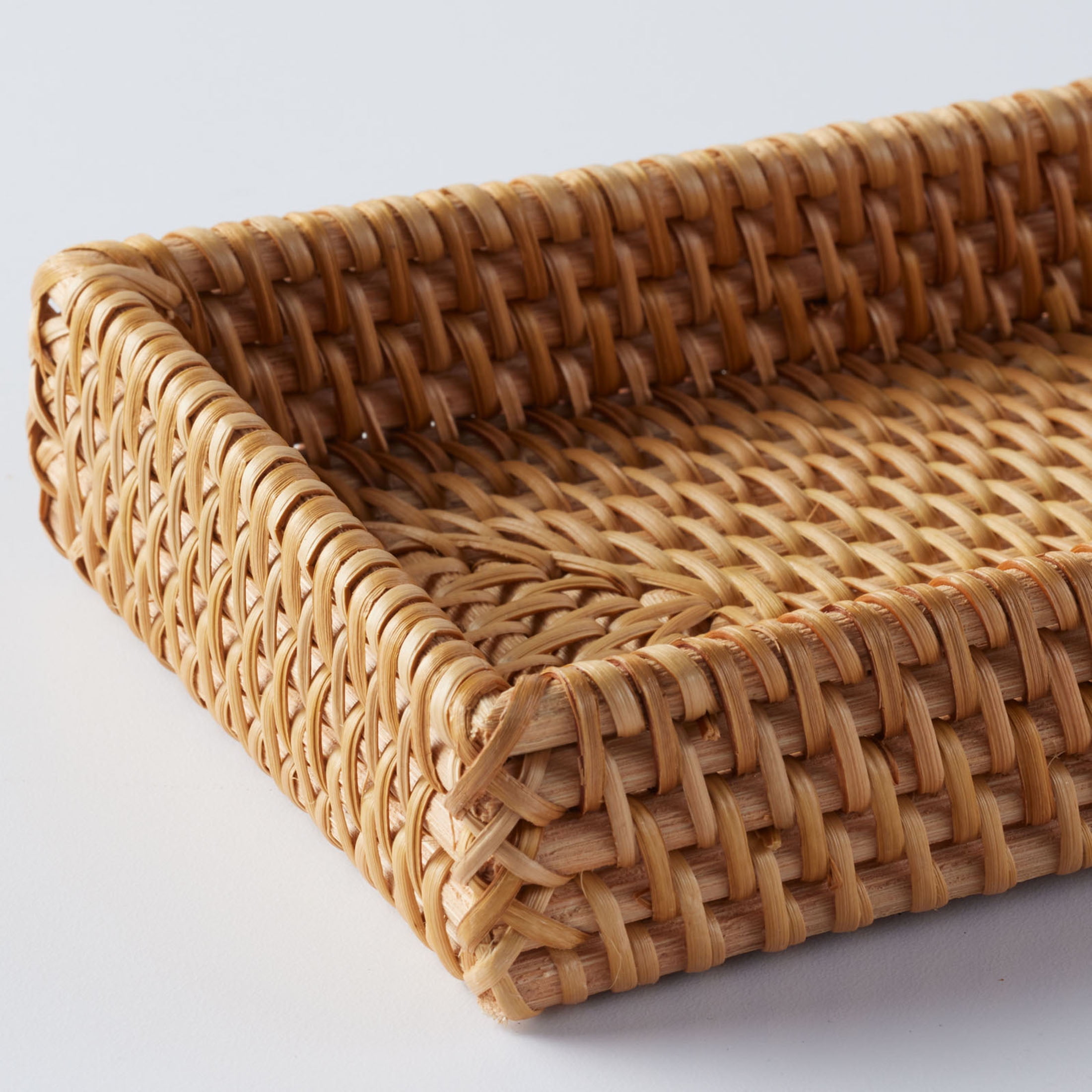 (3 pack) Better Homes & Gardens Brown Rattan Bathroom Cosmetic & Toiletry Tray