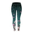 thumbnail image 3 of Goindgs Leggings for Women Summer Fashion Floral Printed High Waist Stretch Long Workout Running Athletic Soft Dark Blue XXL, 3 of 3