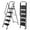 Black + ABS+Rubber+Steel (5-Step), variant on 4-Step Folding Steel Ladder Stool, 330lbs Capacity with Non-Slip Pedals & Handle, (Black)