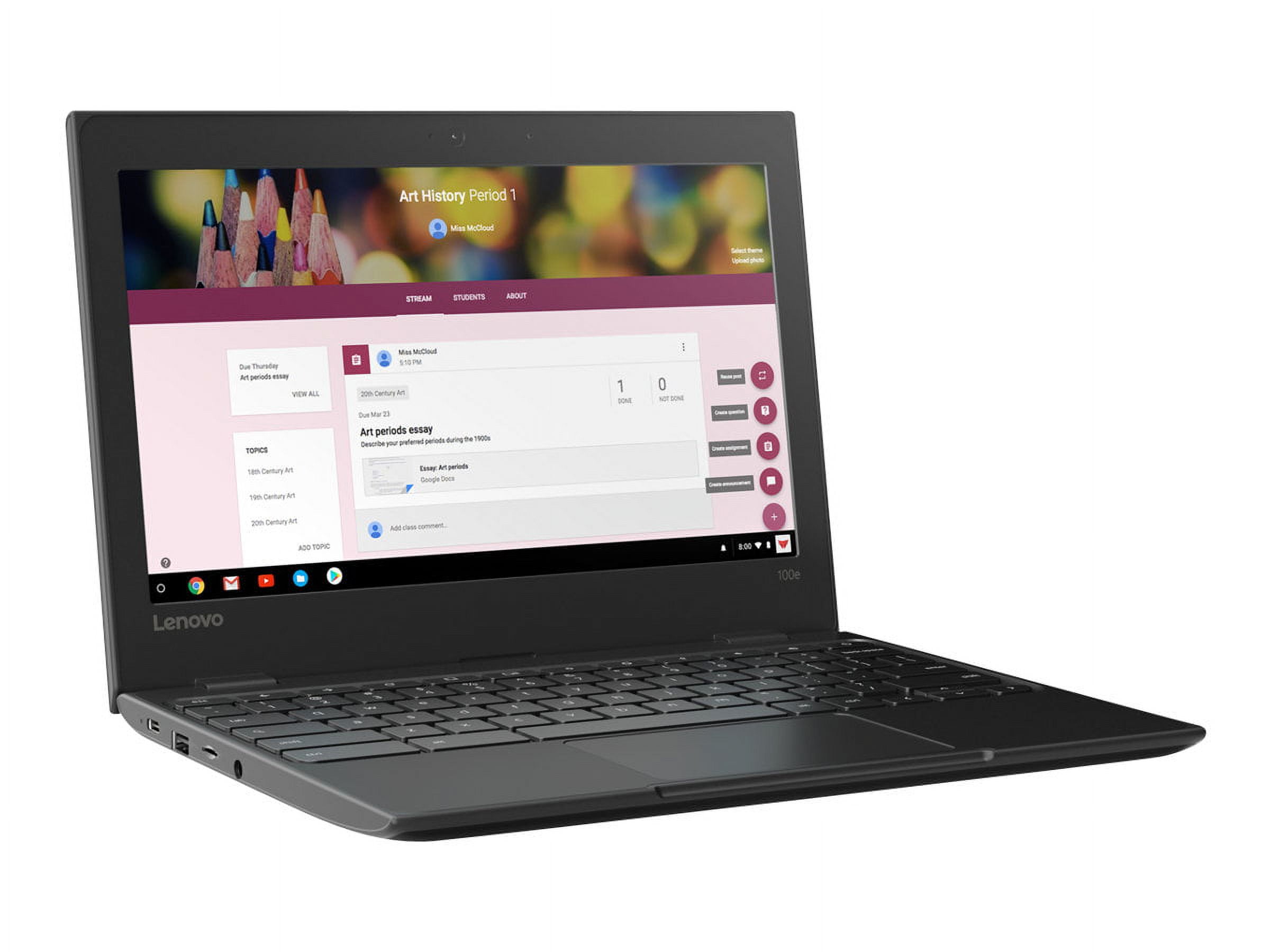 Lenovo Chromebook, Celeron N3350, 11.6 HD Display, 4GB RAM, 32GB