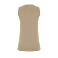 thumbnail image 3 of Jewelreauty Women Tank Tops Summer Casual Keyhole Collar Sleeveless Blouses Tee Solid Color Loose Shirts (2XL, Khaki), 3 of 6