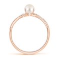 thumbnail image 2 of ANGARA Freshwater Cultured Pearl Twist Shank Ring with Diamonds in 14K Rose Gold for Women | June Birthstone, Birthday, Anniversary, Jewelry Gift for Women | Pearl Ring, 2 of 11