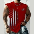 thumbnail image 2 of KPOPLK US Flag Tank Top Mens 4th Of July Shirt Patriotic USA Sleeveless Graphic Muscle Shirts Summer Workout Gym Funny Tanks(3XL,Red), 2 of 4
