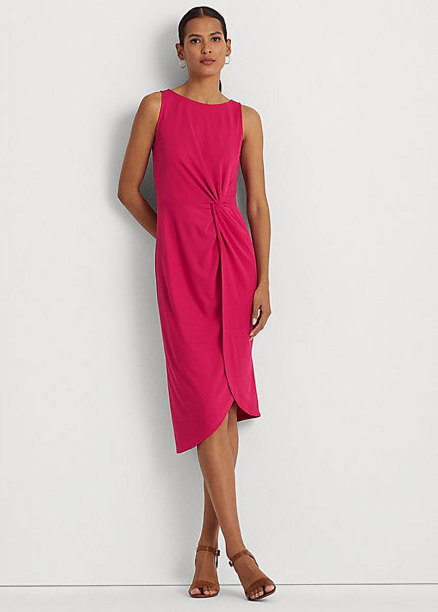 Lauren Ralph Lauren Surplice Jersey Dress, Purple, 16