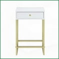thumbnail image 5 of White & Brass 1-Drawer Coffee Table for Living Room, Space-Saving with Smooth Glide Drawer, 5 of 5