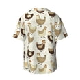 thumbnail image 5 of Uemuo Funny Chicken Pattern Cotton Linen Short Sleeve Shirts,Casual Lightweight Button Down Shirts,Vacation Beach Summer Tops-3X-Large, 5 of 7
