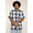 New- Short Sleeve Light Blue, variant on Western Casual Plaid Long Sleeve Button Up Shirt SS30 - BLACK - 2X-Large
