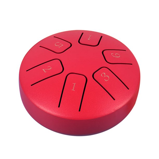 Tambor de 3,8 pulgadas JShteea 6 tonos lengüeta de acero mini tambores manuales Vermilion