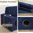 thumbnail image 3 of Tabaray 86.5" Living Room Sofa Couch, Modern 3 Seat Comfy Couch with Extra Deep Seats, Oversized Loveseat Sofa with Storage and 2 USB Ports, 2 Cup Holders, Corduroy Upholstered Sofa (Blue), 3 of 6