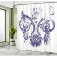 thumbnail image 5 of Ambesonne Fleur De Lis Shower Curtain, Grunge Lily Flag, 69"Wx70"L, Purple White, 5 of 5