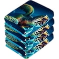 thumbnail image 3 of 6 Pack Green Sea Turtle Pure Cotton Washcloths 12 x 12 Inch Reusable Absorbent Soft Cotton Face Towels Fingertip Towels Set for Gym Towels,Hotel and Spa Wash cloth, 3 of 7