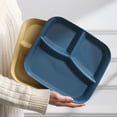 thumbnail image 6 of Tnobhg Rectangle Dinner Plate 3 Compartments Food Grade PP Dishwasher Safe Adults Kids Breakfast Snack Vegetable Meal Food Serving Dish Kitchen Supplies, 6 of 7