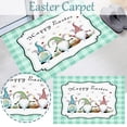 thumbnail image 2 of Easter Rugs Easter Buffalo Indoor Doormat, Bunny Leopard Rabbit Non-Slip Bath Rug, Green White Check Plaid Entrance Mats Floor Carpet for Bedroom Kitchen Living Room Bathroom Decor 16x24in, 2 of 7