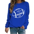 thumbnail image 2 of Womens Blouses American Football Print Solid Color Round Neck Ladies Sweatshirt Long Sleeve Shirts for Women, 2 of 5