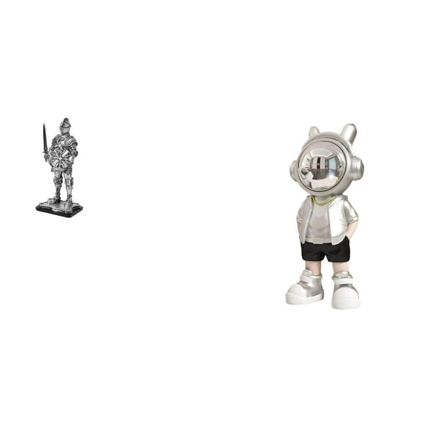 Figura de escritorio,Estatua de caballero,arte,artesanía,coleccionable,escritorio,oficina,Figura decorativa,pieza de arte,decoración del hogar,Figura de escritorio,Estante con estatua de