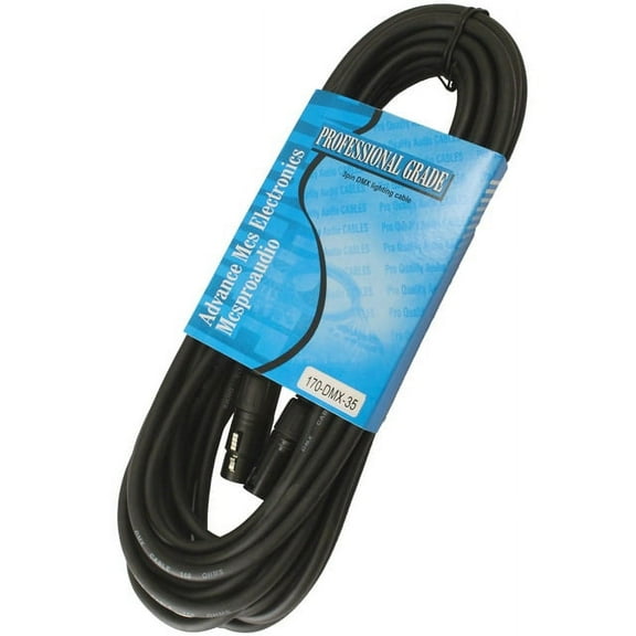 DMX data cable 3 pin male to female 110ohm 35ft