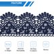thumbnail image 4 of Uxcell Cinta de Encaje Ancha de 4" de 5 Yardas con Patrón Floral en Encaje Azul Marino para Costura, 4 of 6