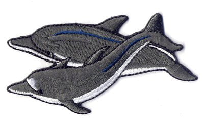 DOLPHIN IRON ON BADGE SEW ON PATCH 