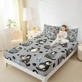 thumbnail image 4 of Homewish Cartoon Grey Penguin Full Size Sheets, Ice Hockey Sports Bed Sheets, Kawaii Animal Sheet Sets, Microfiber Bedroom Decor, 4-Piece, 4 of 7