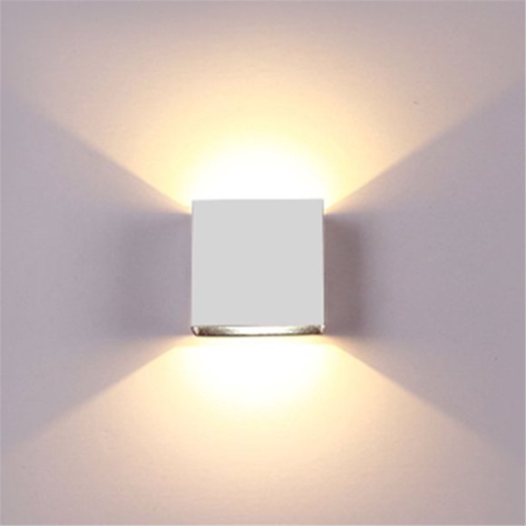 EIMELI LED Cube Exterior Aluminum Wall Lamp Modern Fixture Light 86-265V Adjustable Outdoor Indoor Wall Sconce Lamp Up Down (White & Warm Light)