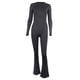 thumbnail image 4 of Monos De Mujer Pantalones de moda vendaje sin espalda de manga larga ajustados pantalones acampanados pantalones de una pieza mujer INS Cgtredaw Para estrenar, 4 of 8