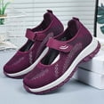 thumbnail image 5 of ibiyuan Orthopedic Dress Shoes for Women Knit Upper Embroidery Wide Walking Shoes for Women Arch Support Platform Non- Womens Sneakers Casual Hands-Free Platform Mary Janes Sock Shoe, 5 of 7