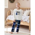 thumbnail image 3 of Argulvti Matching Christmas Pajamas for Family Long Sleeve Tree Graphic Tops + Plaid Pants Set Loungewear, 3 of 9