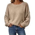 thumbnail image 2 of Women's Sweaters Fall Long Sleeve Crew Neck Oversized Pullover Tops Winter Fashion Versatile Sweater Tops, 2 of 5
