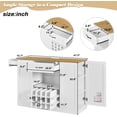 thumbnail image 3 of 47" Wine Bar Cabinet with Power Outlet, Coffee Bar Buffet Sideboard with Wine Rack, Liquor Storage Cabinet with Drawers, Modern MDF Kitchen Credenza for Dining Room, Kitchen, Living Room (White), 3 of 18