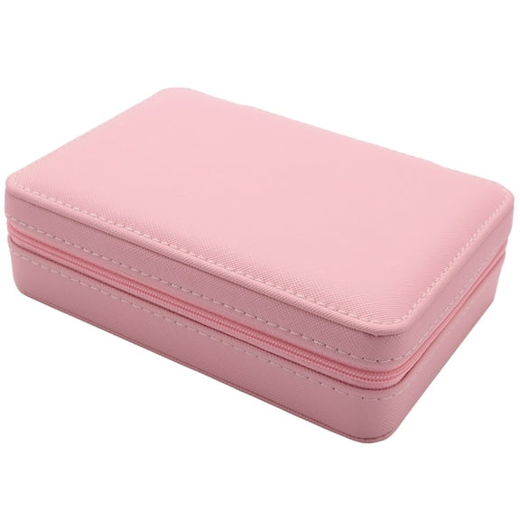 Korean Style Jewelry Box Organizer Display Storage Leather Large Big Mirror Multi-Function Necklace Earring Ring Box for Jewelry Pink