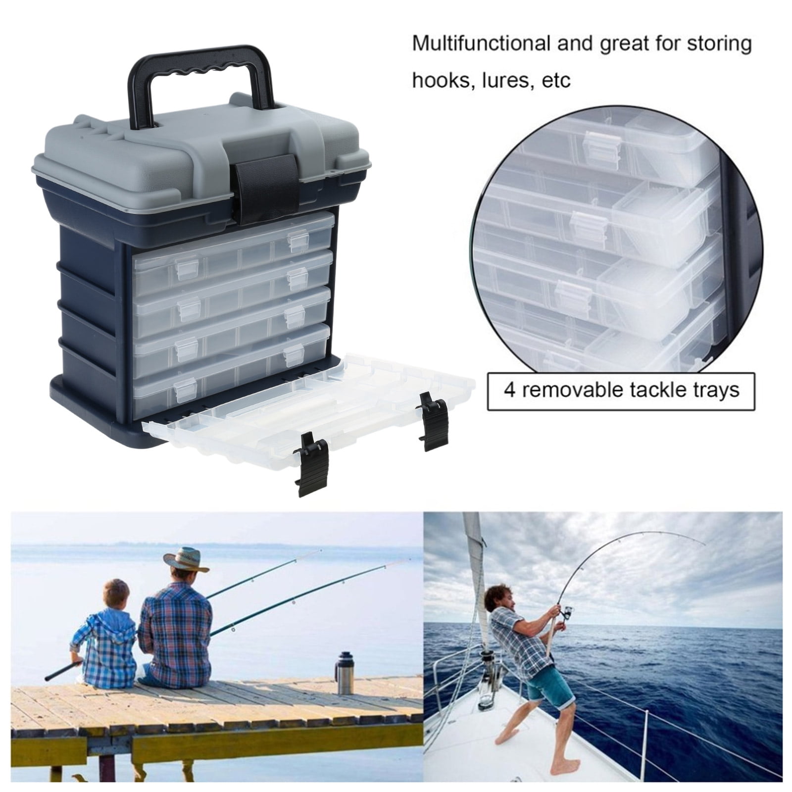 4 Layer Large Capacity Fishing Tackle Box Multifunctional Fishing Accessories Storage Box Portable Fishing Bait for Case
