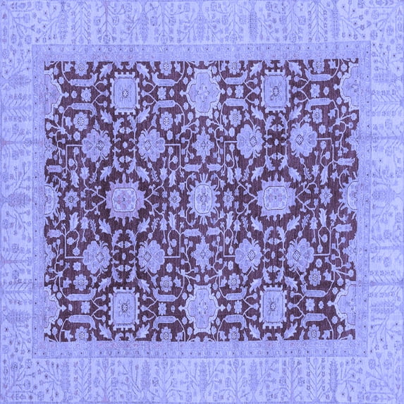 Ahgly Company Indoor Square Oriental Blue Traditional Area Rugs, 3' Square