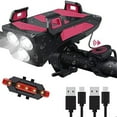 thumbnail image 1 of Light Set with Integrated and Phone Holder for All Road Cycling - Rechargeable 40mAh LED Front/Rear Light Loud Hiking and Camping, 1 of 7