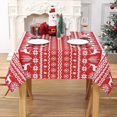 thumbnail image 2 of Christmas Tablecloth, Xmas Tree and Deer Design Square Table Cloth Waterproof Holiday Decorative Boho Table Cover for Outdoor, Indoor Party Kitchen Dining Room, 52 x 52 Inch, Red, 2 of 6
