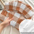 thumbnail image 4 of Queen Size Fitted Sheet Set - Dark Orange Checkered 3 Piece Bedding Sets 16" Deep Pocket Fitted Sheet with 2 Pillowcases, Fall Farmhouse Rustic Buffalo Plaid Brushed Microfiber Hotel Bed Sheets, 4 of 8