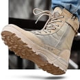 thumbnail image 3 of Botas militares tácticas de cuero transpirable negro para hombre, botines de combate de malla informales del desierto, 3 of 5