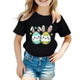 thumbnail image 1 of XDZJLR T-Shirts Filles Enfants Été Chaud Imprimé Mignon Pâques Imprimé Manches Courtes Col Rond Vêtements Décontractés 7-8 Ans, 1 of 4