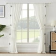 thumbnail image 2 of Greenland Home Fashions Monterrey Curtain Panels, Semi-Sheer, Light-Filtering, with Tassls, Gray, Set of 2, 2 of 5