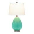 thumbnail image 2 of Lalia Home Glass Pleated Table Lamp in Seafoam Blue with White Shade, 2 of 5