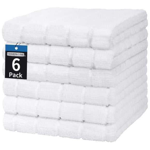Toallas de mano HOMERHYME de microfibra blanca, paquete de 6 unidades, 25 x 15 cm