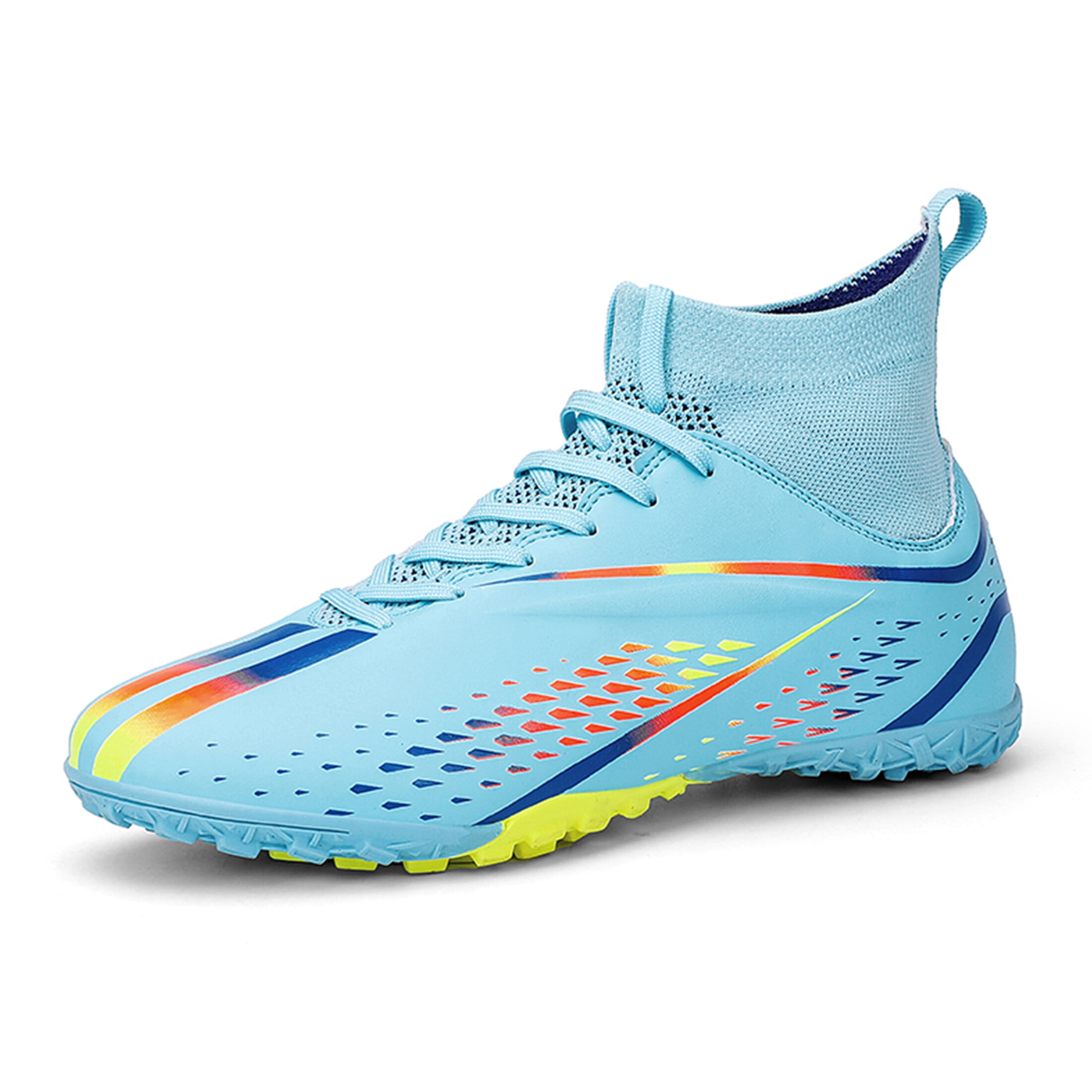 FULORIS Soccer Cleats Shoers Men Sock Football Boots Turf Blue