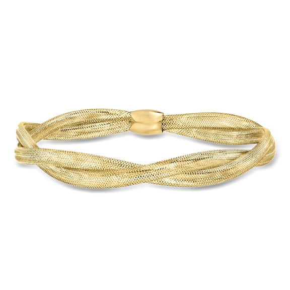 Ross-Simons Italian 14kt Yellow Gold Double-Mesh Bangle Bracelet, Women's, Adult