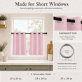 thumbnail image 4 of Lapalife 2 Panel Blackout Kitchen Curtains, Grommet Short Window Curtains for Kitchen Bathroom Cafe, Pink, 33"x 36", 4 of 8