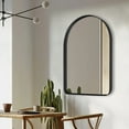 thumbnail image 2 of Clavie Arched Mirror with Metal Frame, 20" x 30" Vanity Mirror for Bathroom Bedroom, Decorative Wall Mirror for Entryway Livingroom, Black, 2 of 7