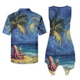 thumbnail image 3 of Psesaysky Octopus Palm Print Midi Dress for Women,Summer Aloha Shirts for Men Husband and Wife Matching Clothes Couple Hawaiian Luau Outfits Sets Tunic Dress or Shirt,Starry Sky Print, 3 of 7
