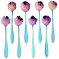thumbnail image 4 of WASHWEPE 5Pack -plated Flower Shape Stainless Steel Mixing Spoon for Cooking Enthusiasts, 4 of 8